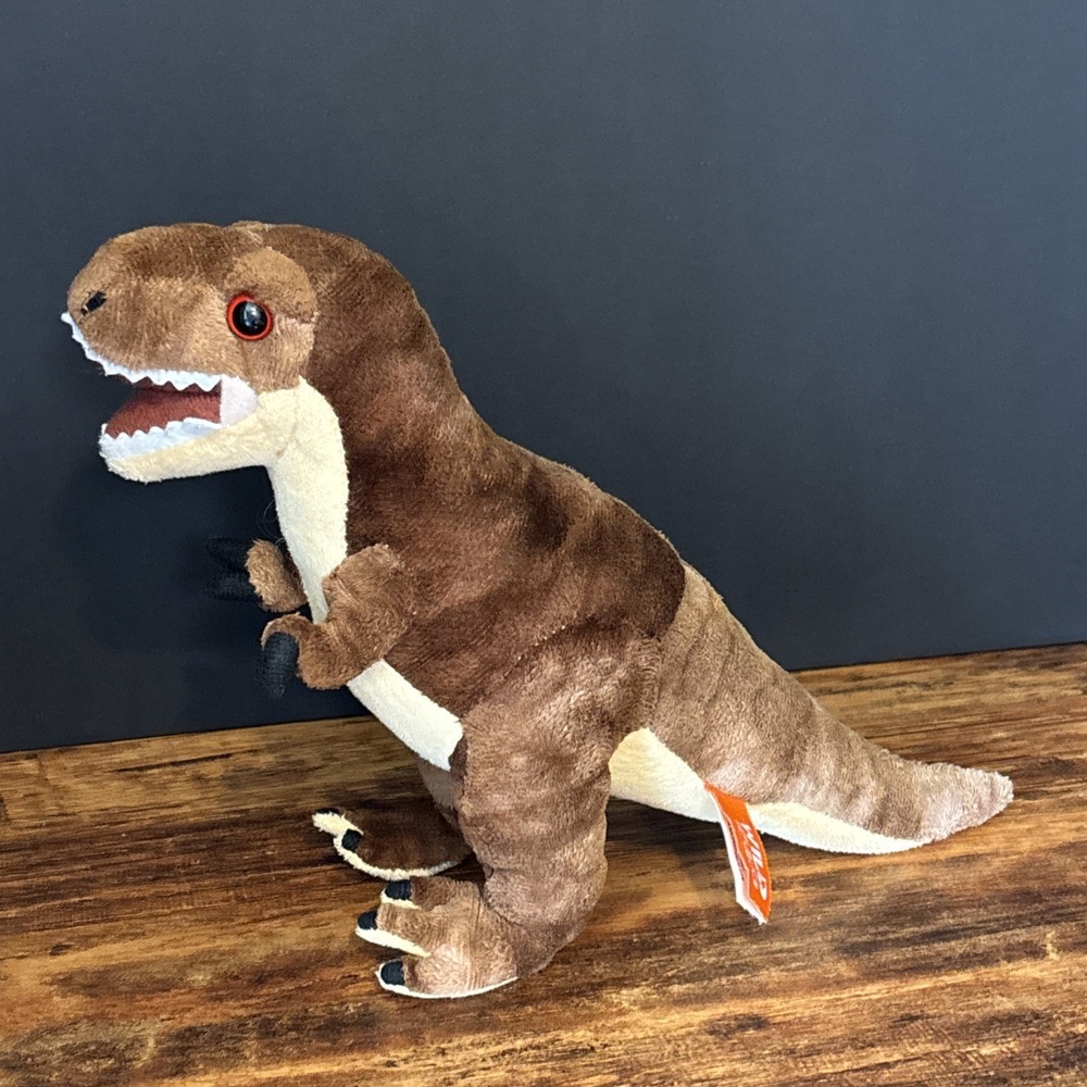 Wild Republic Dinosaur Tyrannosaurus Rex T-Rex Soft Plush Browns And Cream